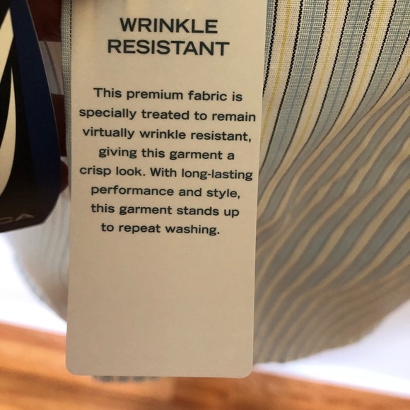 Nautica Short Sleeve Button Up Shirt Blue Yellow Stripes New XXL - Picture 6 of 7